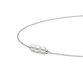 Colier perle naturale albe cu lantisor argint Trilogy DiAmanti MS22508N_W-G